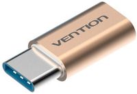 Адаптер-переходник Vention USB Type C M/USB 2.0 micro B 5pin F, золотой (VAS-S10-G)