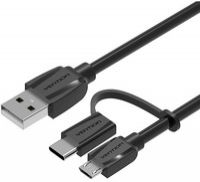 Кабель Vention USB Type C M+micro B 5pin/USB 2.0 AM, 0,5м, Black Edition (CABBD)