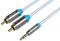 Кабель Vention аудио Jack 3.5 mm M/2RCA M, 3 м, серый (P550AC300-S)