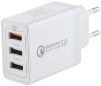 Сетевое зарядное устройство Red Line Tech 3 USB QC 3.0 White (УТ000015723)