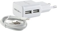 Сетевое зарядное устройство Red Line 2 USB , 2.1A + 8 pin для Apple White (УТ000013637)