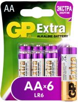 Батарейки GP Extra Alkaline AA (LR6), 6 шт (GP15AXNEW-CR6)