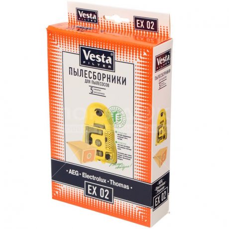 Мешок для пылесоса бумажный Vesta filter EX 02, 5 шт