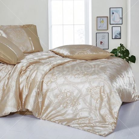 Постельное белье Cleo Satin jacquard евро сатин (простыня 230х250 см, 2 наволочки 50х70 см, 2 наволочки 70х70 см, пододеяльник 200х220 см) 31/140-SG