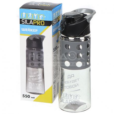 Шейкер спортивный SilaPro 088-005, 0.55 л, 22х7 см