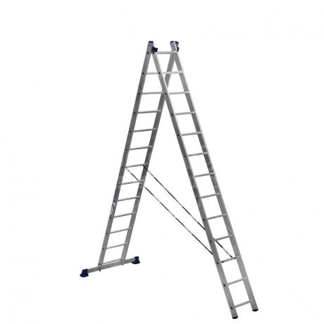 Стремянка-лестница алюм 2-х секц 13-ступ, макс высота 4,56м, до 150кг, приставная АЛЮМЕТ 5213