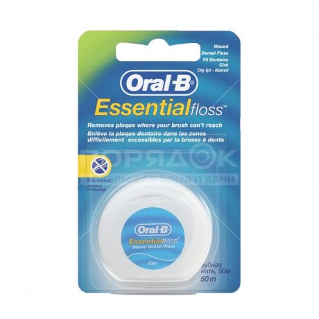 Зубная нить Oral-B Essential floss мятная, 50 м