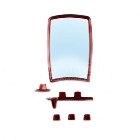 Зеркало для ванной комнаты Berossi НВ 041 с полкой белый мрамор, 35х52 см