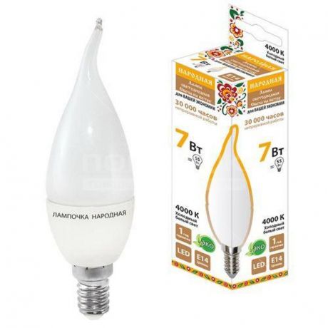 Лампа светодиодная TDM Electric Свеча на ветру SQ0340-0190 7 Вт Е14 холодный белый свет