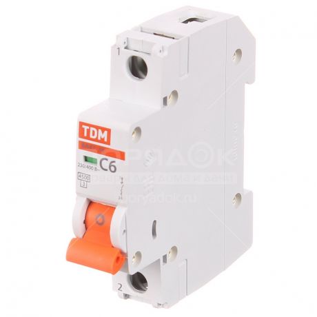 Автоматический выключатель однополюсный TDM Electric SQ0206-0070 6 А 4.5 кА