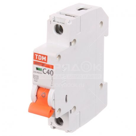 Автоматический выключатель однополюсный TDM Electric SQ0206-0078 40 А 4.5 кА
