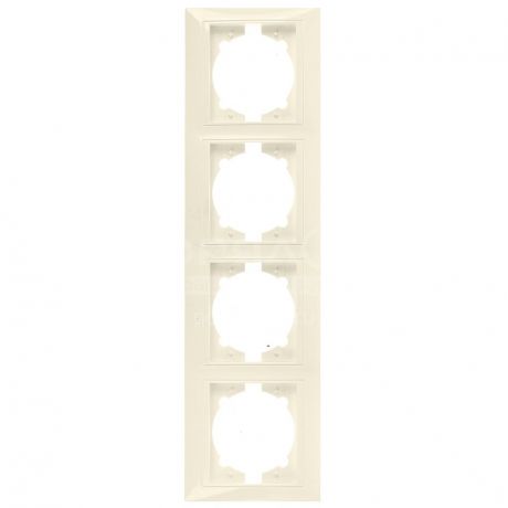 Рамка четырехместная Ledard вертикальная кремовая