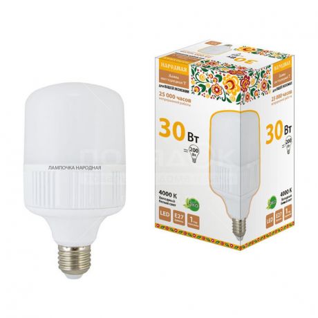 Лампа светодиодная TDM Electric T-образная SQ0340-1577 30 Вт E27 холодный белый свет