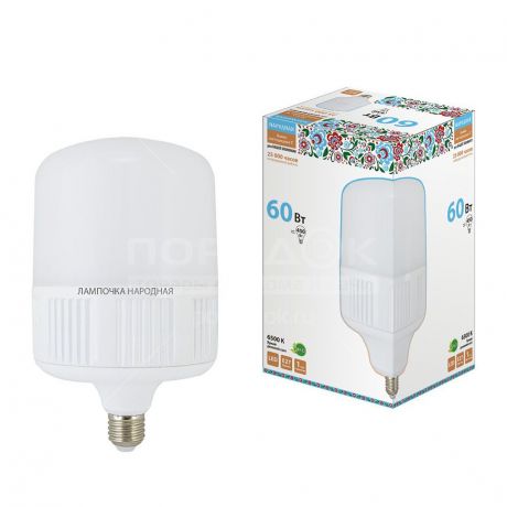 Лампа светодиодная TDM Electric T-образная SQ0340-1584 60 Вт E27 холодный синий свет