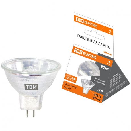 Лампа галогенная TDM Electric SQ0341-0006 с отражателем 35 Вт GU5.3 теплый белый свет