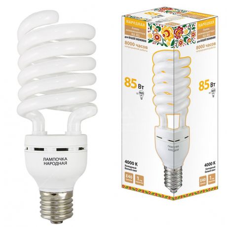 Лампа люминесцентная энергосберегающая TDM Electric НЛ-HS SQ0347-0044, 85 Вт, Е40, холодный
