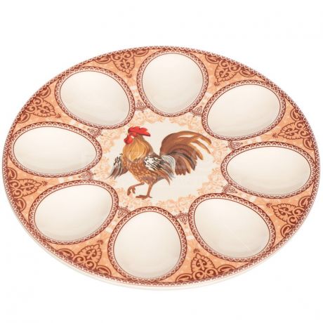 Блюдо керамическое для яиц Петух 388-470, 20 см