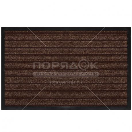 Коврик грязезащитный резиновый с ковролином Floor mat Модерн коричневый, 50х80 см