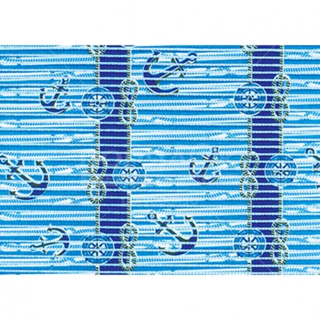 Коврик для ванной Вилина Стандарт Сине-голубой фон с якорями V16C, 1500х65 см