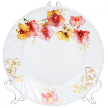 Тарелка десертная стеклокерамическая, 180 мм, Орхидеи HP-70/6797