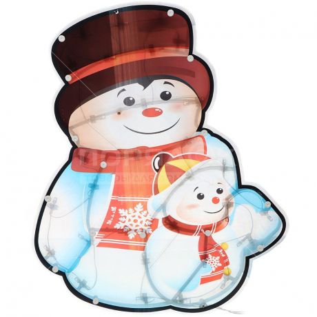 Панно декоративное Рождественский снеговик SY16-157, 40 см, 30 ламп