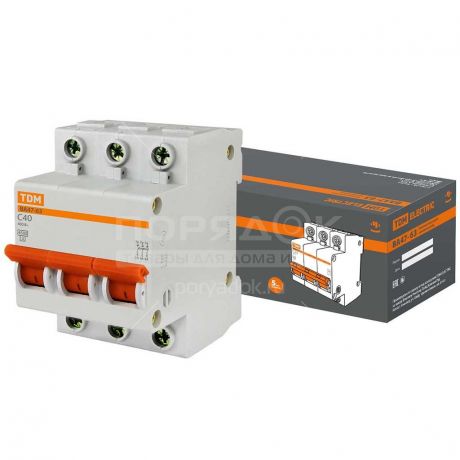 Автоматический выключатель TDM Electric SQ0218-0023 ВА47-63 3Р 40 А, 4.5 кА