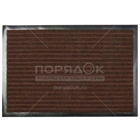 Коврик грязезащитный резиновый с ковролином Floor mat коричневый, 120х80 см