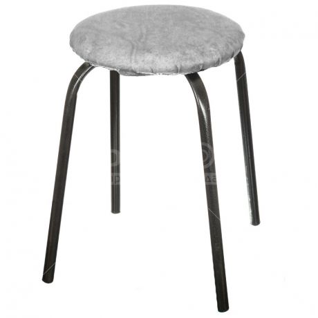 Табурет с мягким сиденьем серый мрамор, ножки 22 мм, 46х48 см