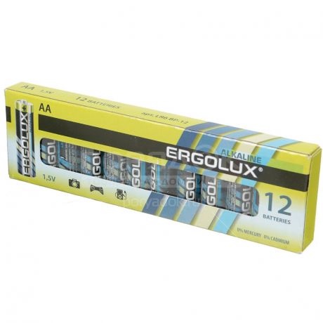 Батарейка Ergolux Alkaline LR6 BP12, цена за 12 шт