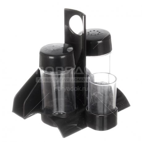 Набор для специй из пластика, 3 предмета, Rondo ИК 055 черный Berossi