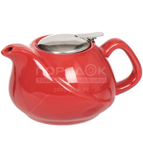 Чайник заварочный керамический, 800 мл, Красный Ф19-005R с фильтром