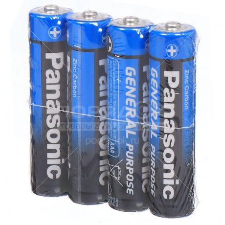 Батарейка Panasonic AAA R03 Zinc-carbon General Purpose, 4 шт