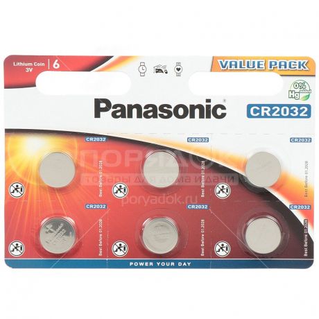 Батарейка Panasonic Power Cells CR2032, цена за блистер 6 шт