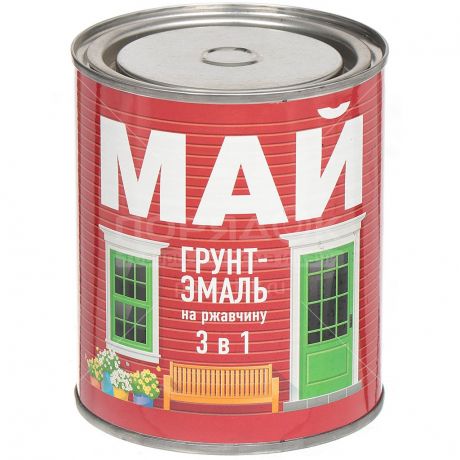 Грунт-эмаль Ярославские краски Май серая, 0.8 кг