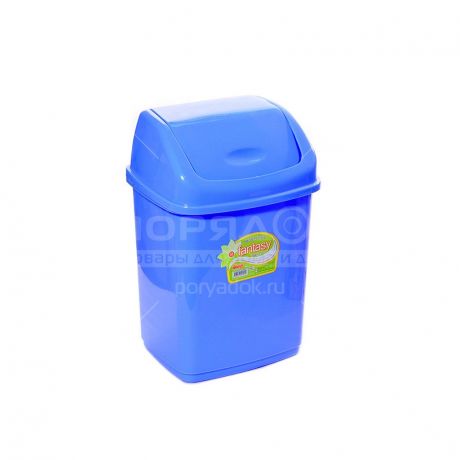 Мусорный контейнер, 5 л, с подвесной крышкой Dunya Plastik Slim 09401 синий