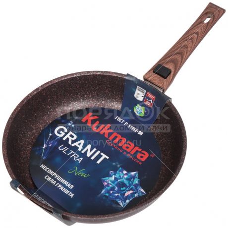 Сковорода с антипригарным покрытием Kukmara Granit Ultra сга282а без крышки, 28 см