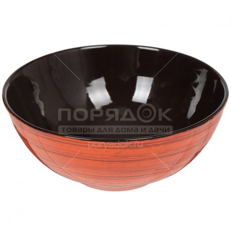 Салатник керамический, 180 мм, Оранжевая полоска Удачный ОРП00009137 Борисовская керамика