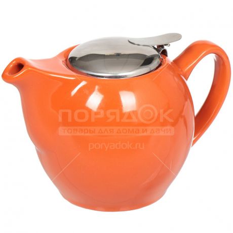 Чайник заварочный керамический, 750 мл, Палитра BRSG 009-O, оранжевый