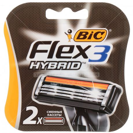 Сменные кассеты для бритья Bic Flex 3 hibrid, 2 шт