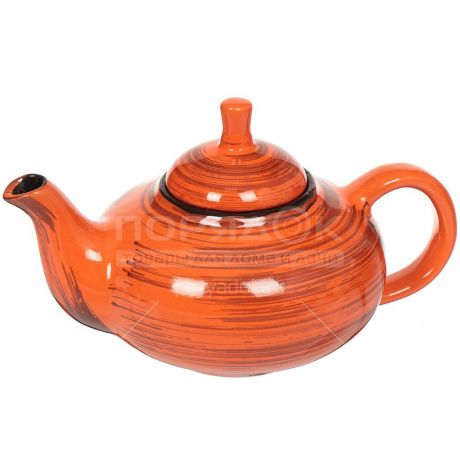 Чайник заварочный керамический, 700 мл, Кроха Оранжевая полоска ОРП00009122