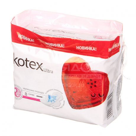Прокладки женские Kotex Ultra Dry&Soft Super, 8 шт