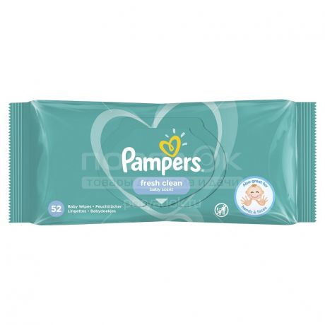 Салфетки влажные детские Pampers Fresh Clean, 52 шт