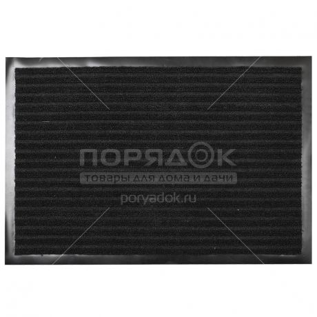 Коврик грязезащитный резиновый с ковролином Floor mat Комфорт черный, 60х90 см