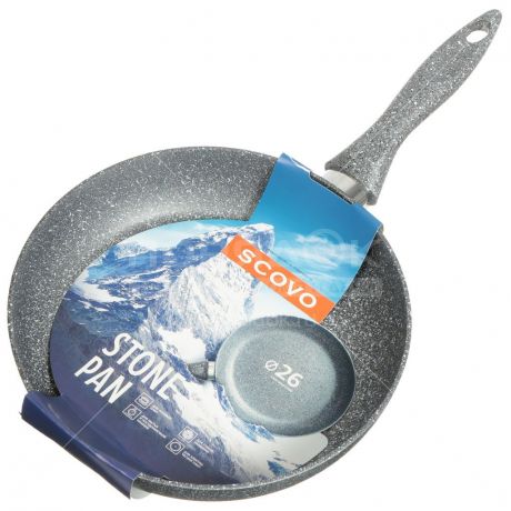 Сковорода с антипригарным покрытием Scovo Stone Pan ST-004 без крышки, 26 см