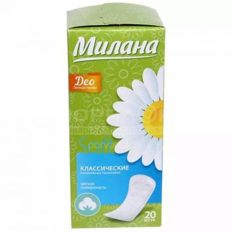 Прокладки женские ежедневные Милана Deo Soft Летние травы 4102, 20 шт
