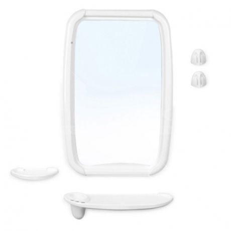 Зеркало для ванной комнаты Berossi Оптима НВ06101 с полкой снежно-белое, 34х51 см