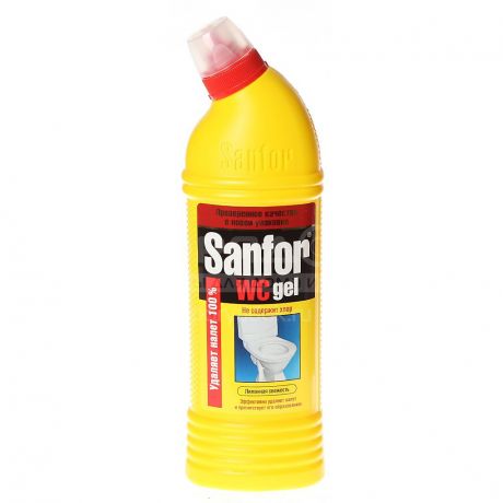 Средство для унитаза Sanfor WC Gel Свежесть лимона, 750 мл