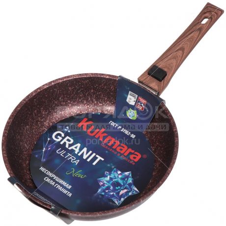 Сковорода с антипригарным покрытием Kukmara Granit Ultra сга242а без крышки, 24 см