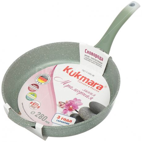 Сковорода с антипригарным покрытием Kukmara Мрамор смф281а без крышки, 28 см