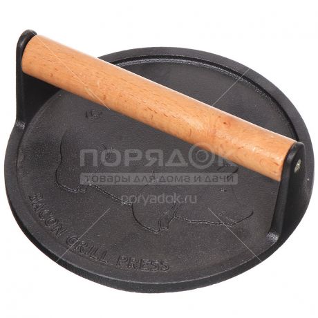 Крышка для гриля Mallony Pressa 985061 чугунная с деревянной ручкой, 18 см